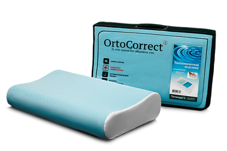 Подушка OrtoCorrect Termogel L ортопедическая  с эффектом памяти (58*38*12/10см)